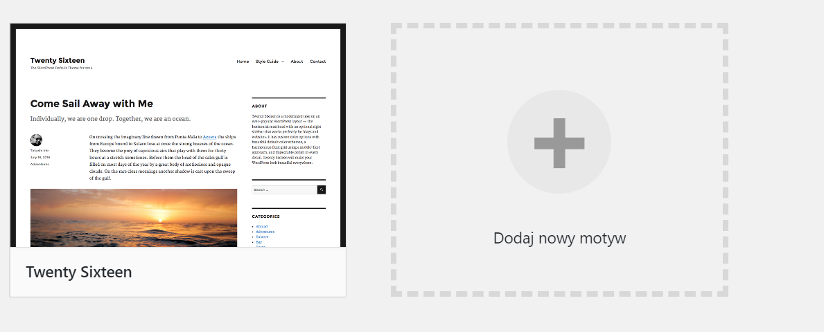 Zmiana motywu WordPress