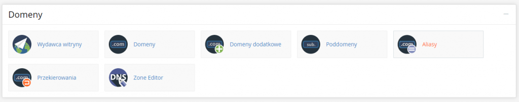 Opcje na domenach w cpanel