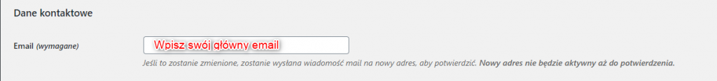 Wpisz główny email