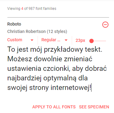 Edycja Google Fonts