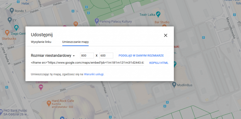 Wymiar mapy