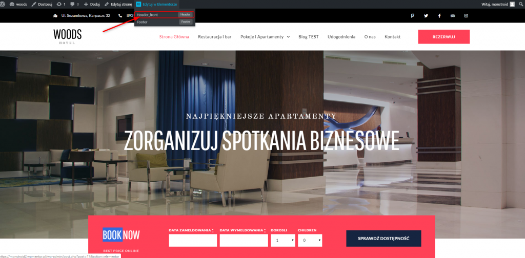 Edycja header
