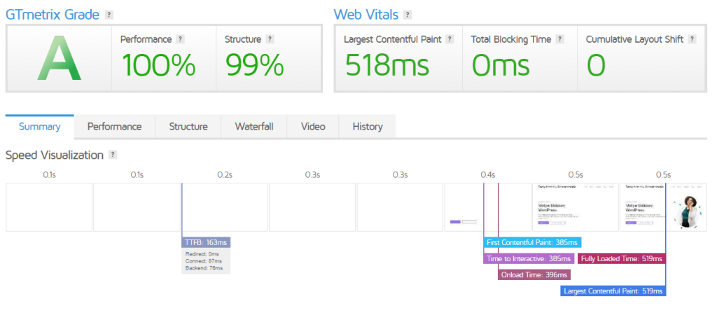 GTMetrix domenomania